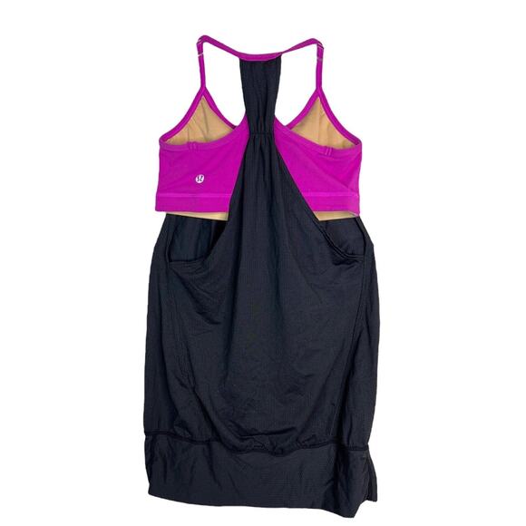 Lululemon No Limits Tank Top 2-in-1 Built In Shelf Bra Purple Black Womens 2/4 - Picture 2 of 5